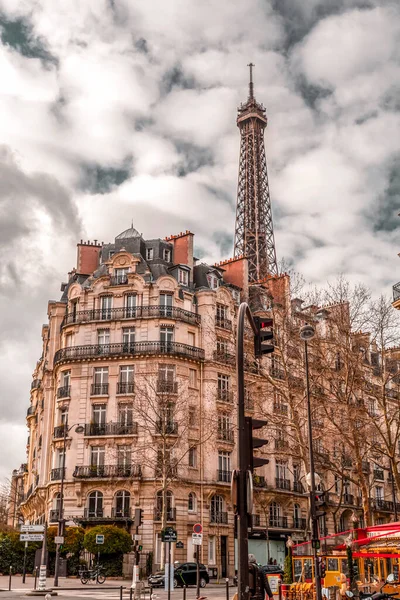 Paris France Jan 2022 Iconic Eiffel Tower Wrought Залізо Решітчаста — стокове фото