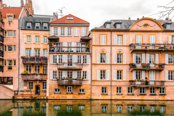 Cityscape View Beautiful City Metz France Bridges Houses Churches Bank — Stock Photo, Image