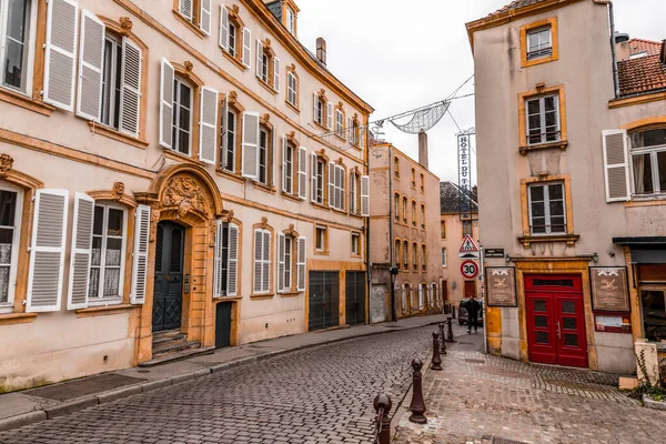 Metz France January 2022 Street View Typical French Buildings City — Stock Photo, Image
