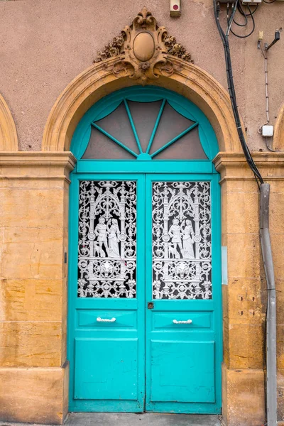 Antigua Hermosa Puerta Adornada Detalle Arquitectónico Clásico Que Encuentra Metz — Foto de Stock