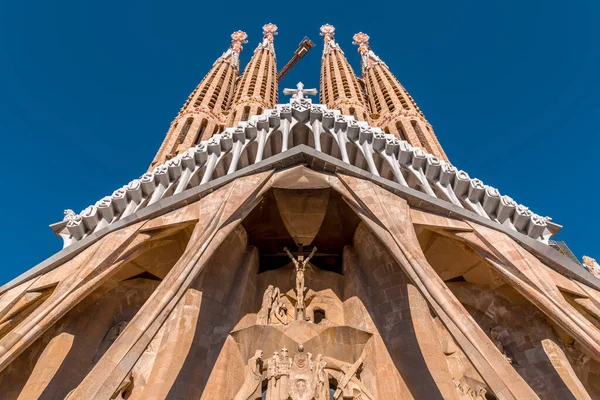 Außenansicht Der Sagrada Familia Einer Großen Unvollendeten Basilika Stadtteil Eixample — Stockfoto