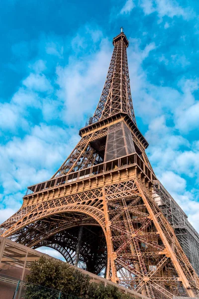 Париж Франция Jan 2022 Iconic Eiffel Tower Sunny Winter Day — стоковое фото