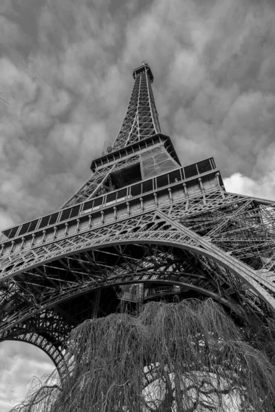 Párizs Franciaország Jan 2022 Ikonikus Eiffel Torony Egy Napos Téli — Stock Fotó