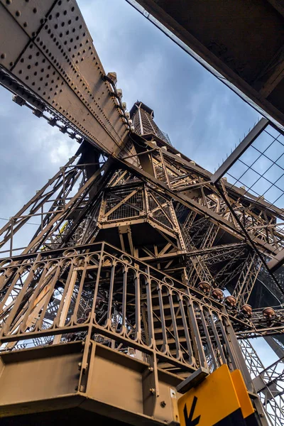 Detalle Icónica Torre Eiffel Torre Celosía Hierro Forjado Diseñada Por — Foto de Stock