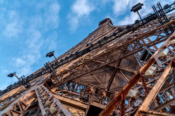 Detalle Icónica Torre Eiffel Torre Celosía Hierro Forjado Diseñada Por — Foto de Stock