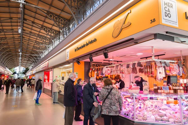 Saragossa Hiszpania Lutego 2022 Wnętrze Rynku Centralnego Mercado Central Saragossie — Zdjęcie stockowe