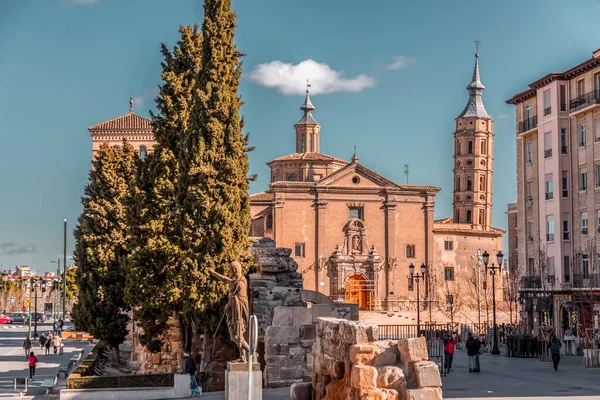 Zaragoza Spanien Februari 2022 Kyrkan John Panetas Bredvid Den Romerska — Stockfoto