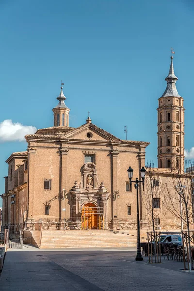 Saragozza Spagna Febbraio 2022 Chiesa San Giovanni Panetas Vicino Muro — Foto Stock