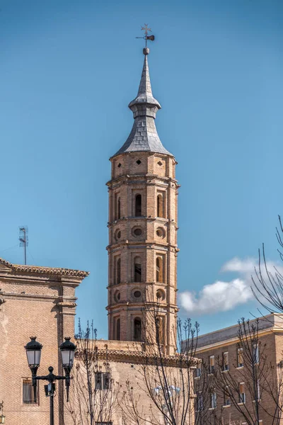 Zaragoza Spain February 2022 Church John Panetas Next Roman Wall — Stock Photo, Image