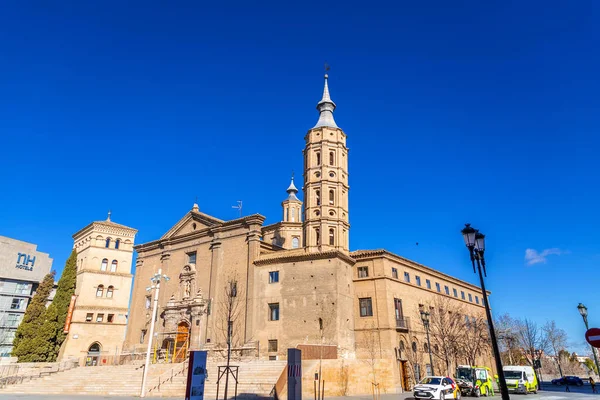 Zaragoza Spanien Februari 2022 Kyrkan John Panetas Bredvid Den Romerska — Stockfoto