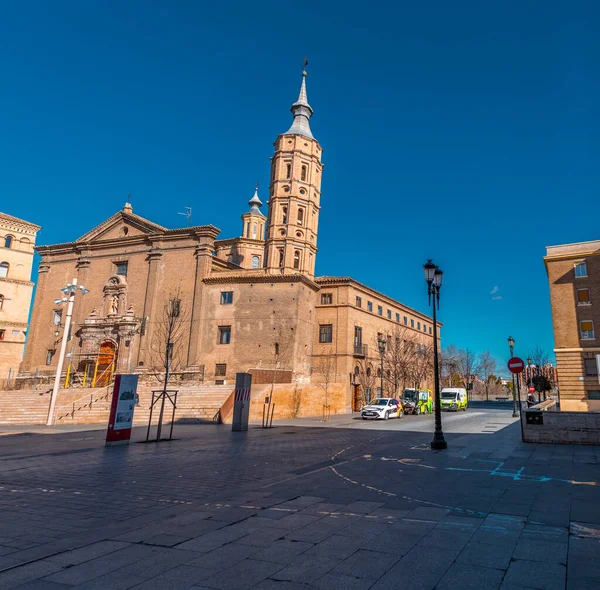 Zaragoza Espanha Fevereiro 2022 Igreja São João Panetas Lado Muralha — Fotografia de Stock