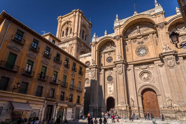 格拉纳达主教座堂 Granada Cathedral Santa Iglesia Catedral Metropolitana Encarnacion Granada 是西班牙格拉纳达市的一座罗马天主教教堂 — 图库照片
