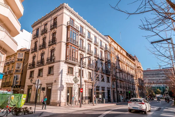 Granada Spain February 2022 Generic Architecture Street View Historic City — стокове фото