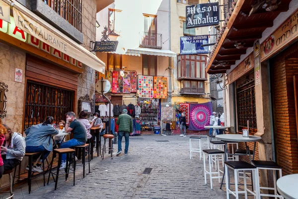 Granada España Febrero 2022 Arquitectura Genérica Vista Calle Con Cafeterías — Foto de Stock