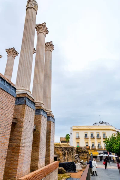 Cordoba Spanien Februar 2022 Restsäulen Des Römischen Tempels Templo Romano — Stockfoto