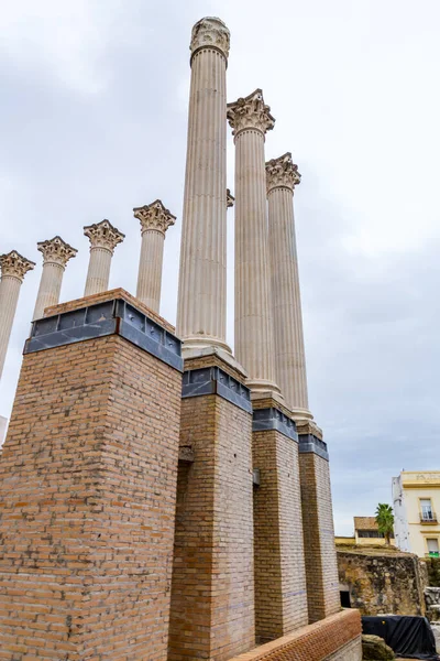 Restantes Colunas Templo Romano Templo Romano Córdoba Andaluzia Espanha — Fotografia de Stock