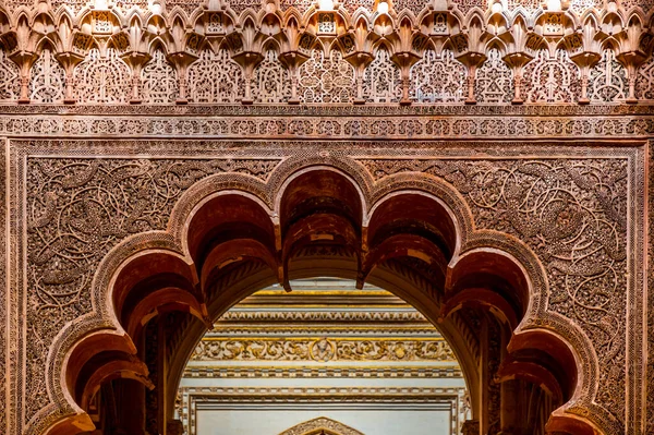 Wnętrze Dekoracyjne Detale Wspaniałego Meczetu Cordoba Katedra Mezquita Andaluzja Hiszpania — Zdjęcie stockowe