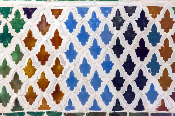 Projeto Azulejos Islâmicos Mourisco Close Textura Fundo Encontrado Cidade Histórica — Fotografia de Stock