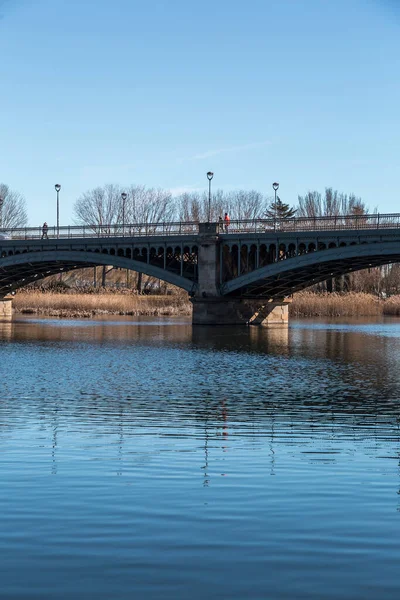 Salamanca España Febrero 2022 Puente Enrique Estevan Sobre Río Tormes — Foto de Stock