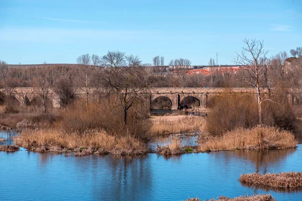 Scenic View Tormes River Salamanca Kasztília Leon Spanyolország — Stock Fotó