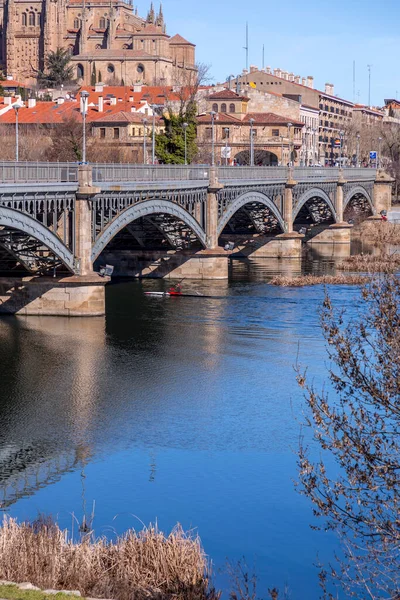 Salamanque Espagne Février 2022 Pont Enrique Estevan Sur Rivière Tormes — Photo