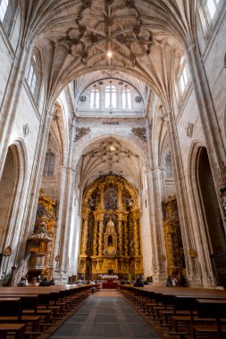 Salamanca, Spain - February 20, 2022: Detail from the interior of St. Stephen's Church in the Convent of Duenas in Salamanca, Spain. clipart