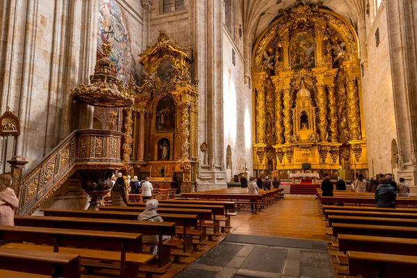 Salamanca España Febrero 2022 Detalle Desde Interior Iglesia San Esteban — Foto de Stock