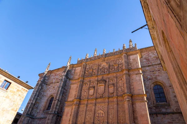 Facciata Plateresca Dell Università Salamanca Dove Trova Famoso Rilievo Della — Foto Stock