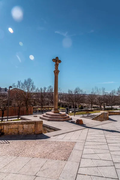 Salamanca Spain Feb 2022 Jesus Christ Cross Stone Monument Salamanca — 스톡 사진