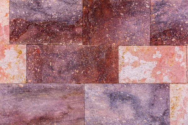 Natural Stone Tiled Blocks Close Texture Background Textured Stained Surface — Stock Photo, Image