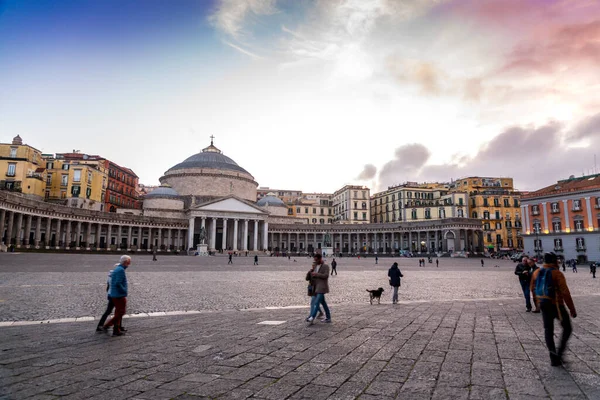 Nápoles Italia Abril 2022 Piazza Del Plabiscito Nombre Del Plebiscito —  Fotos de Stock