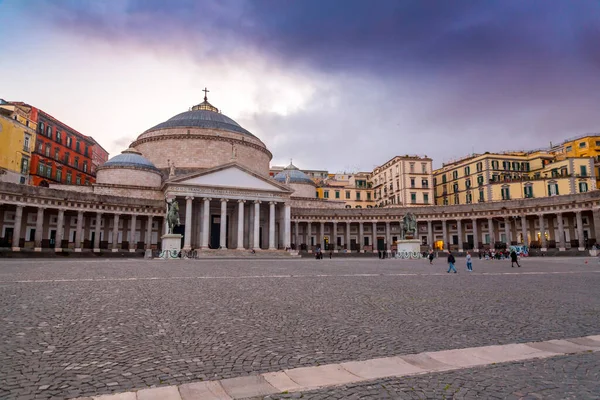 Nápoles Italia Abril 2022 Piazza Del Plabiscito Nombre Del Plebiscito —  Fotos de Stock