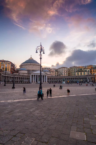 Nápoles Italia Abril 2022 Piazza Del Plabiscito Nombre Del Plebiscito —  Fotos de Stock