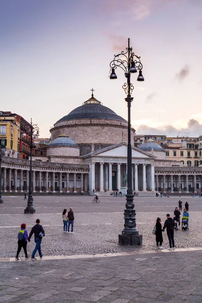 Nápoles Italia Abril 2022 Piazza Del Plabiscito Nombre Del Plebiscito —  Fotos de Stock