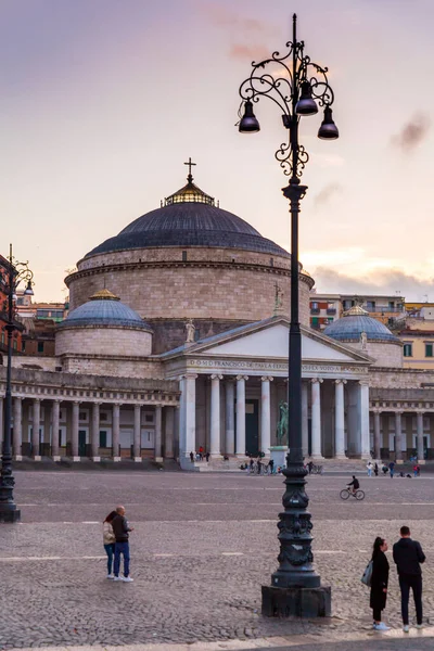 Nápoles Italia Abril 2022 Piazza Del Plabiscito Nombre Del Plebiscito —  Fotos de Stock