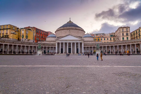 Nápoles Italia Abril 2022 Piazza Del Plabiscito Nombre Del Plebiscito —  Fotos de Stock