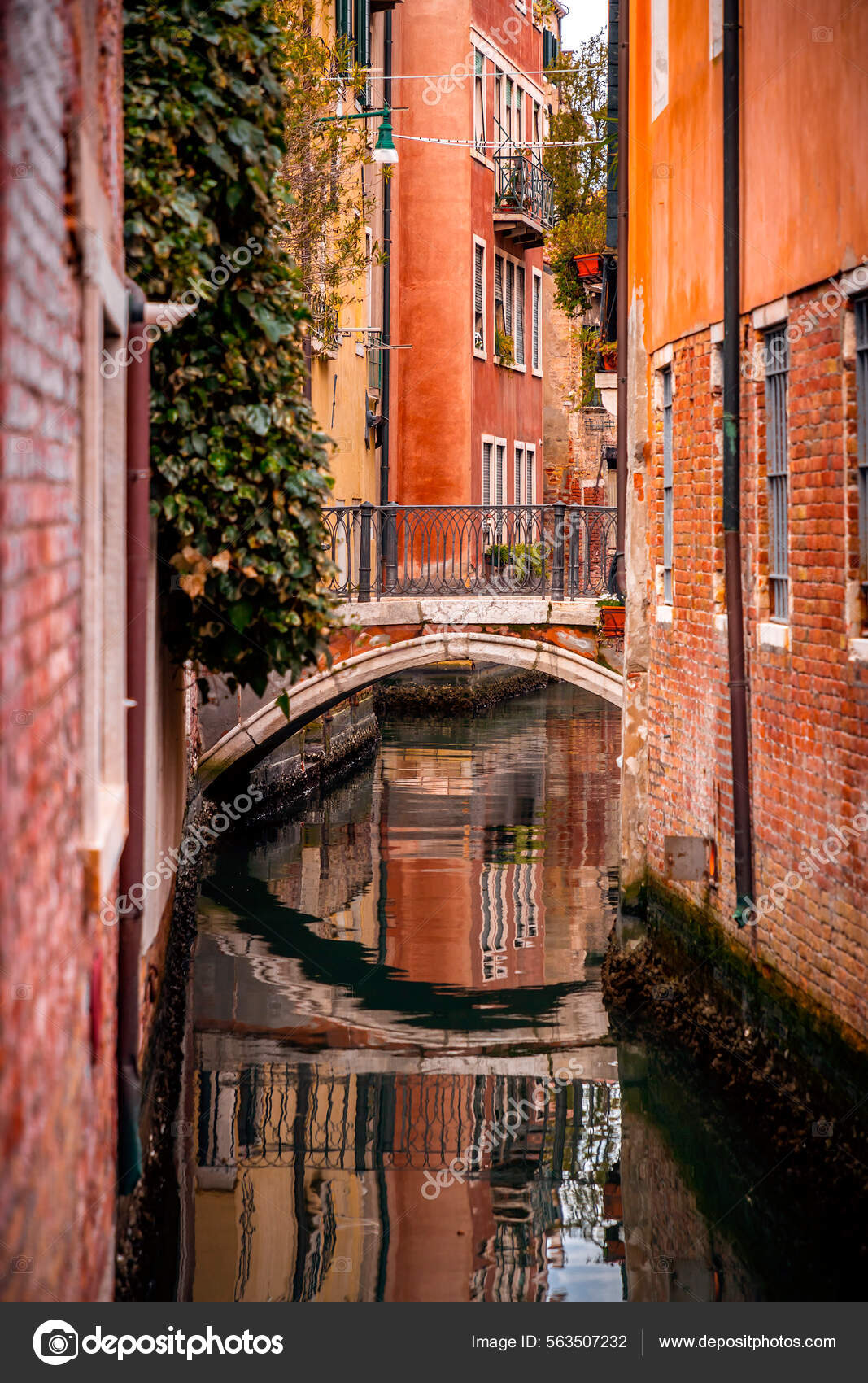 Красивые Каналы Традиционные Венецианские Здания Венеции Венеции.