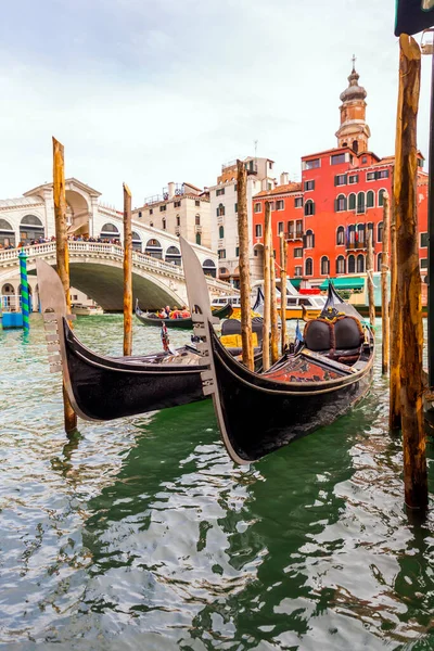 Gondoles Sur Les Anciens Canaux Venise Vénétie Italie — Photo