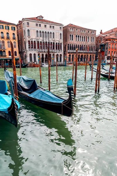 Gondoles Sur Les Anciens Canaux Venise Vénétie Italie — Photo