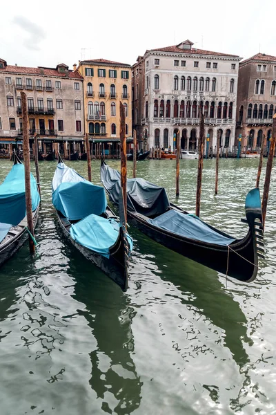Gondoles Sur Les Anciens Canaux Venise Vénétie Italie — Photo