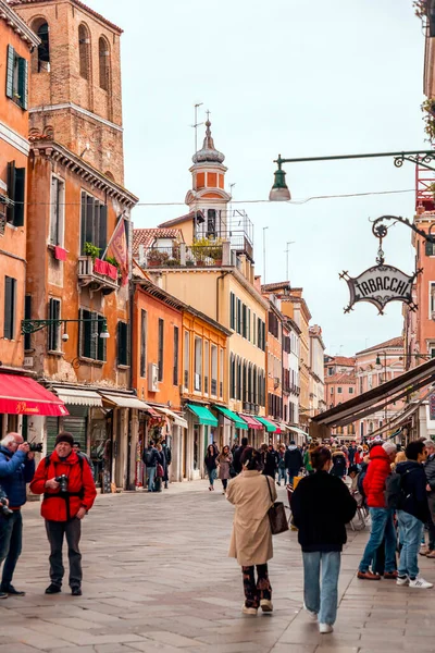 Venice Italy April 2022 Typical Venetian Architecture Street View Venice — ストック写真