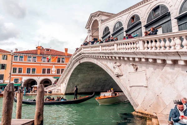 Venetië Italië April 2022 Beroemde Rialtobrug Het Canal Grande Venetië — Stockfoto