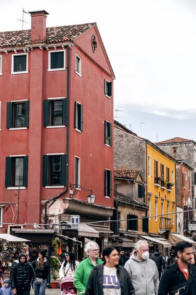 Venice Italy April 2022 Typical Venetian Architecture Street View Venice — ストック写真