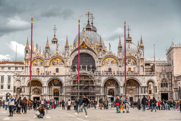 Venice Italy April 2022 Patriarchal Cathedral Basilica Saint Mark Commonly — Stock Photo, Image