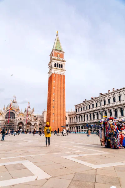 Benátky Itálie Dubna 2022 Campanile Svatého Marka Italsky Campanile San — Stock fotografie