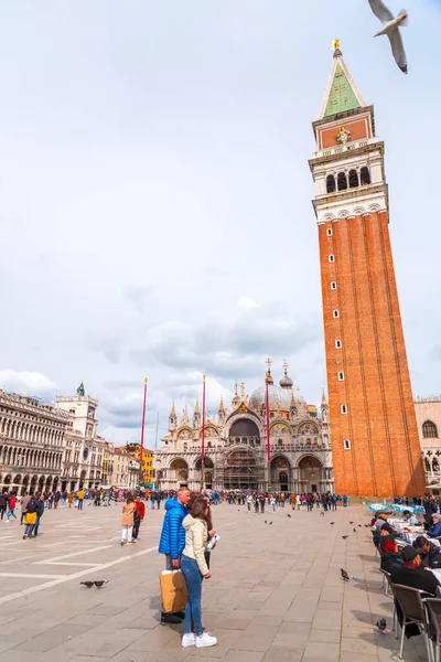 Benátky Itálie Dubna 2022 Campanile Svatého Marka Italsky Campanile San — Stock fotografie