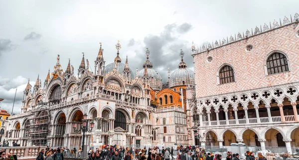 Венеция Италия Апреля 2022 Года Патриаршая Соборная Базилика Святого Марка — стоковое фото