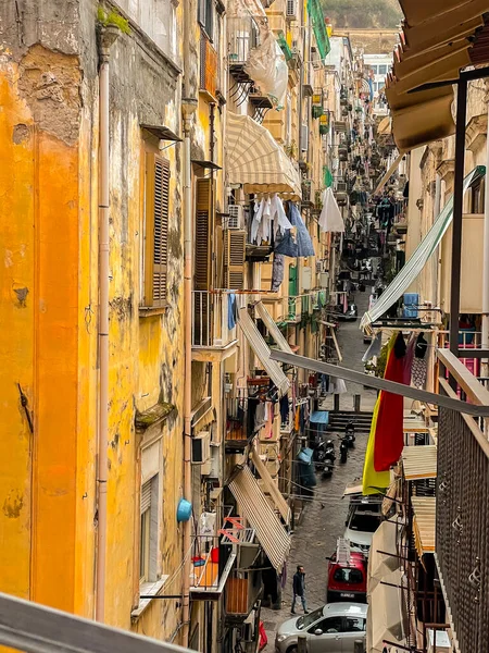 Napels Italië April 2022 Generieke Architectuur Straatzicht Spaanse Wijken Quartieri — Stockfoto