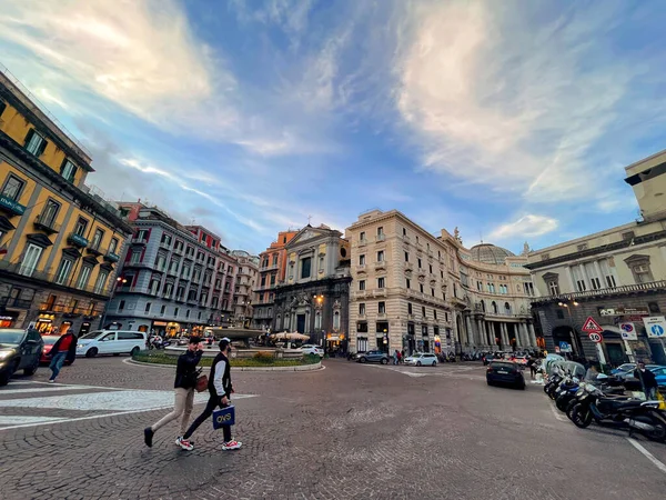 Neapel Italien April 2022 Piazza Trieste Trento Einer Der Hauptplätze — Stockfoto