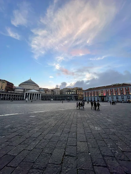 Nápoles Itália Abril 2022 Piazza Del Plabiscito Homenagem Plebiscito Outubro — Fotografia de Stock